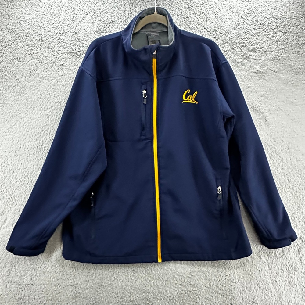 Knights Apparel Men's XL Cal Berkeley Golden Bears Softshell Jacket Navy Blue